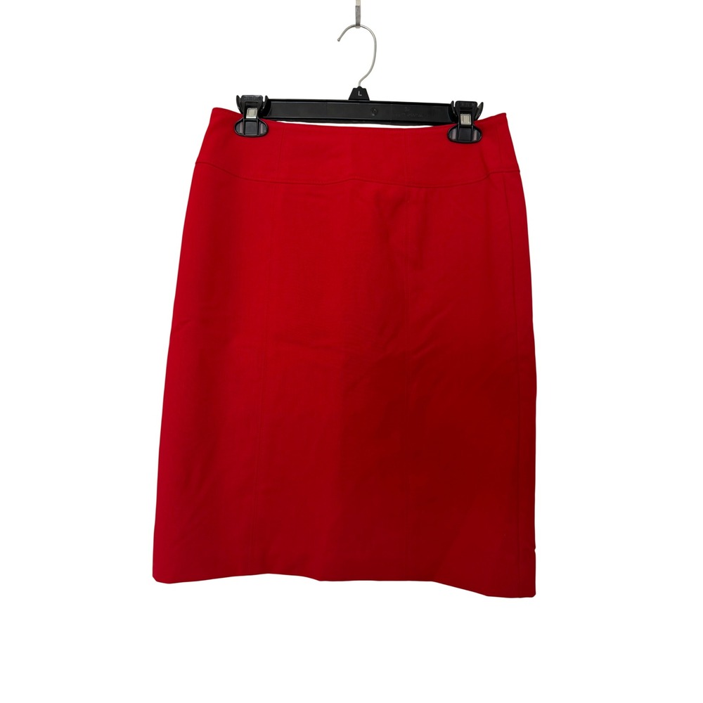 Worthington Red Pencil Skirt Cotton Blend Slim Career Professional Size 6